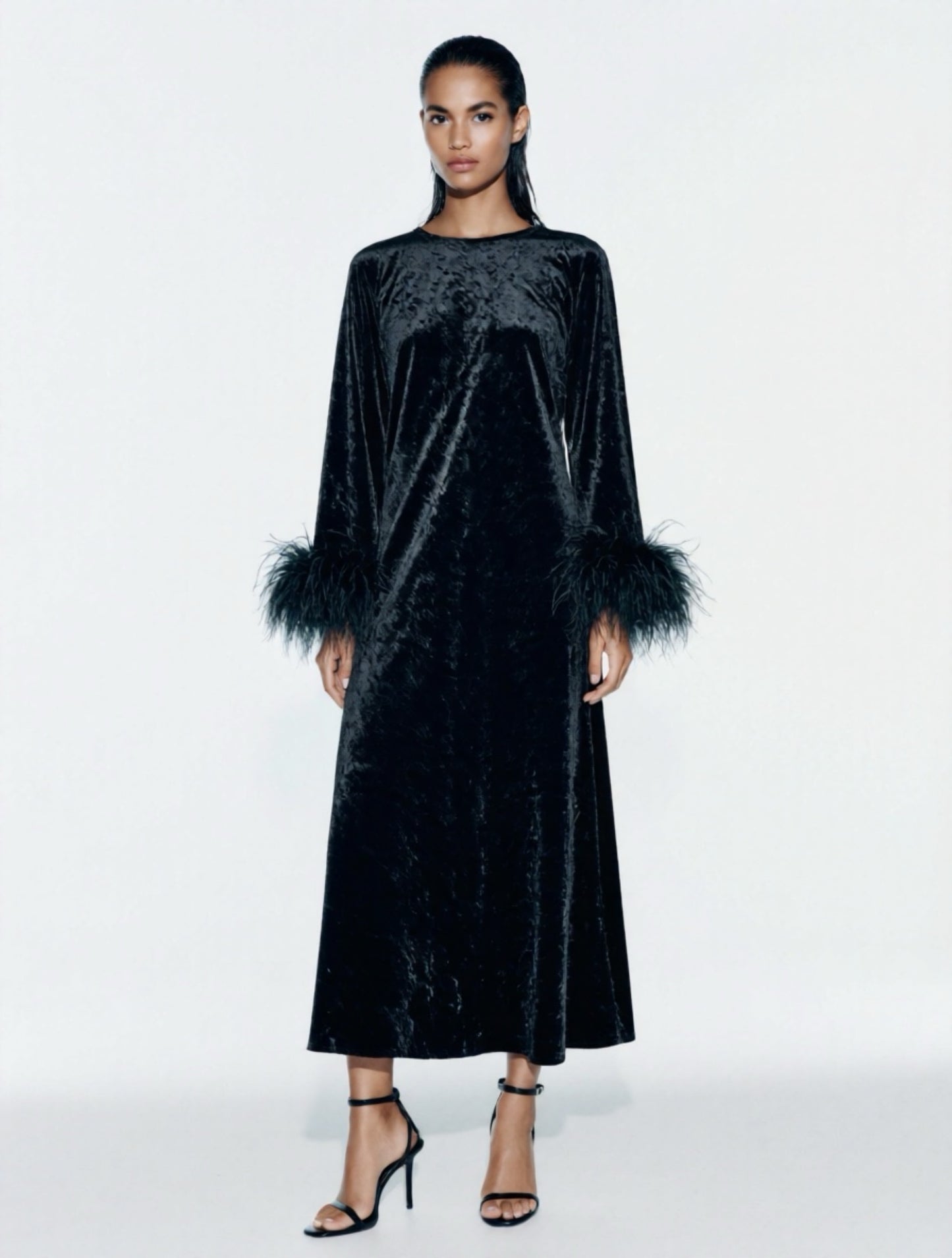 Jess Maxi Black Velvet Party Dress