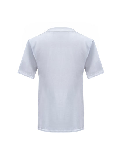 White Cotton Toma T-Shirt With Sequin Flower