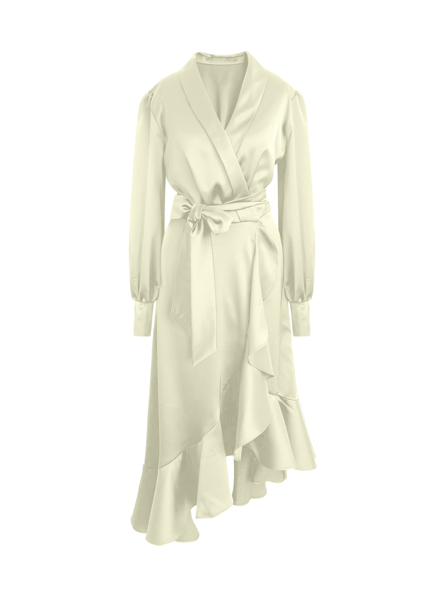 Ivory Wrap Tulip Dress