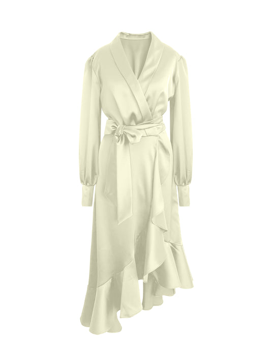 Ivory Wrap Tulip Dress