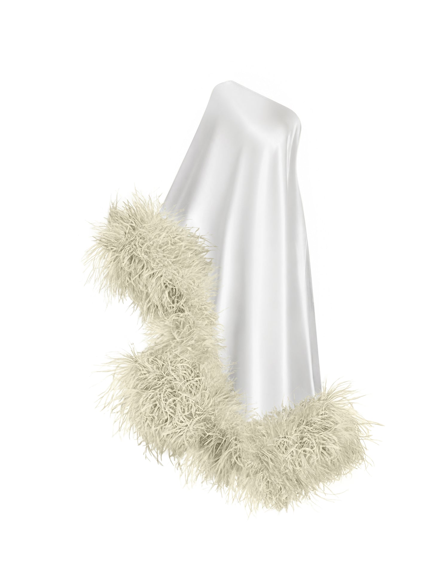 Star White and Ivory Feathers Dress