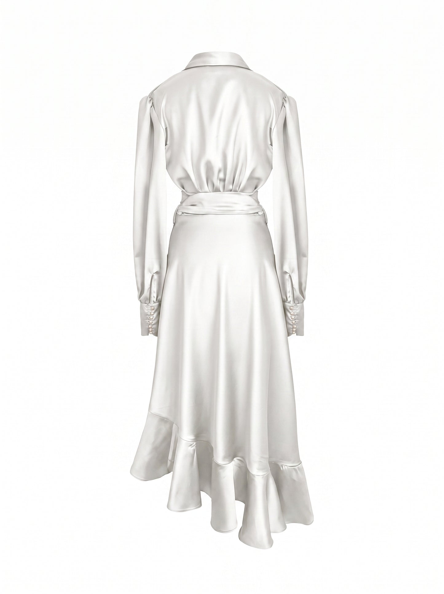Ivory Wrap Tulip Dress