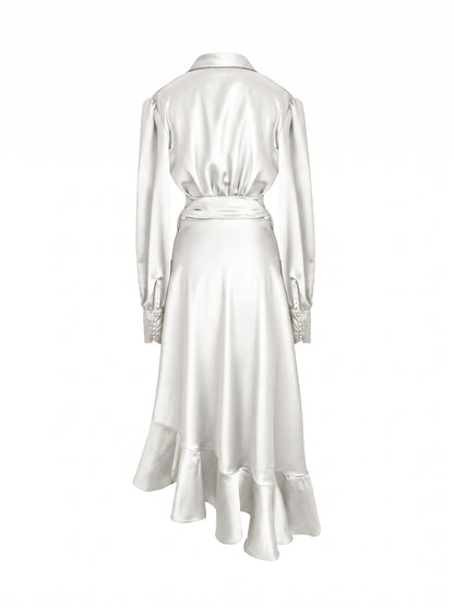 Ivory Wrap Tulip Dress