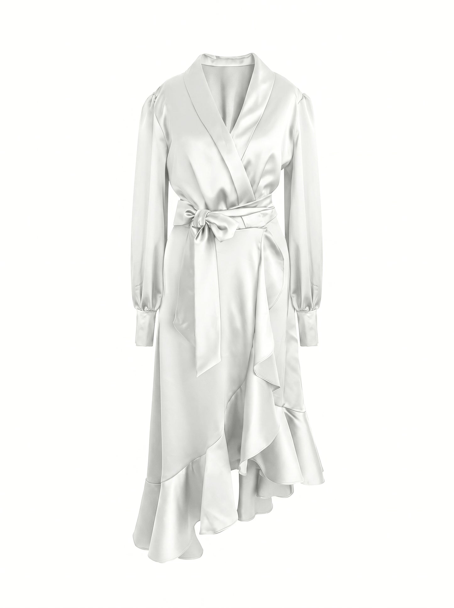 Ivory Wrap Tulip Dress
