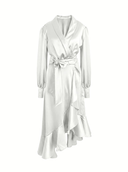 Ivory Wrap Tulip Dress