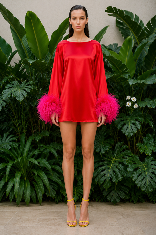 Jess Mini Red and Pink Dress