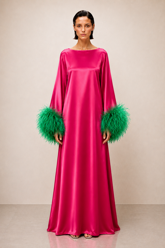 Jess Maxi Pink and Green Dress