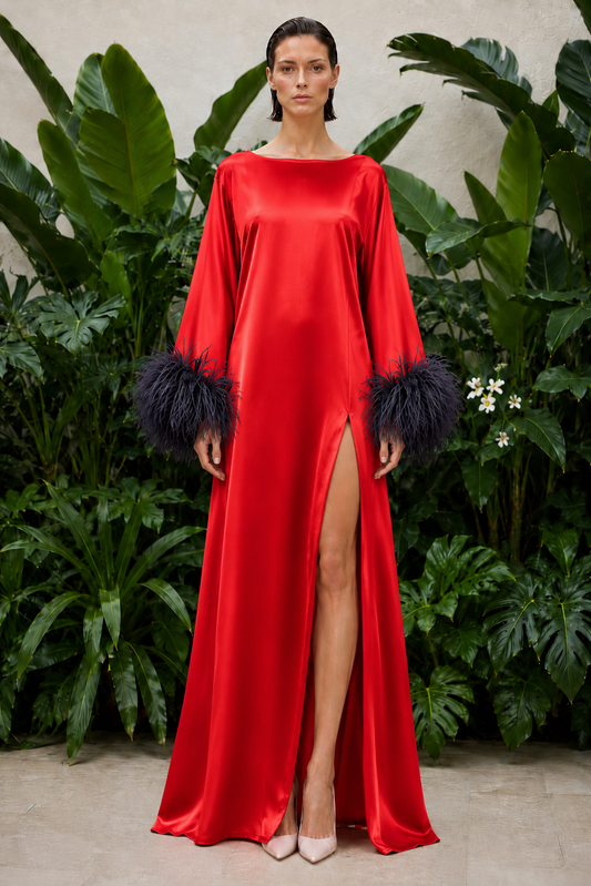 Red and Black Island Dress