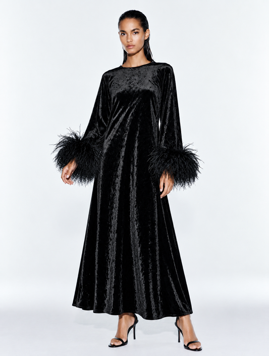 Jess Maxi Black Velvet Dress