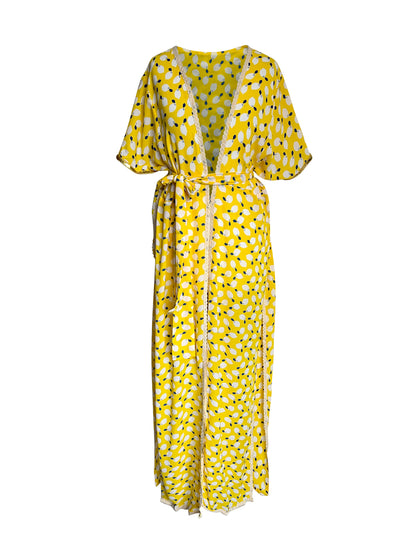 Lemon Party Kimono Cover Up