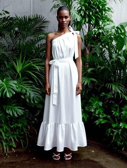Lila White Midi
