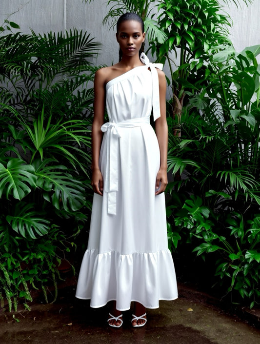 Lila White Midi