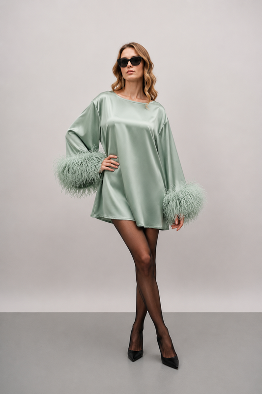 Mint Olive Green Dahlia Dress