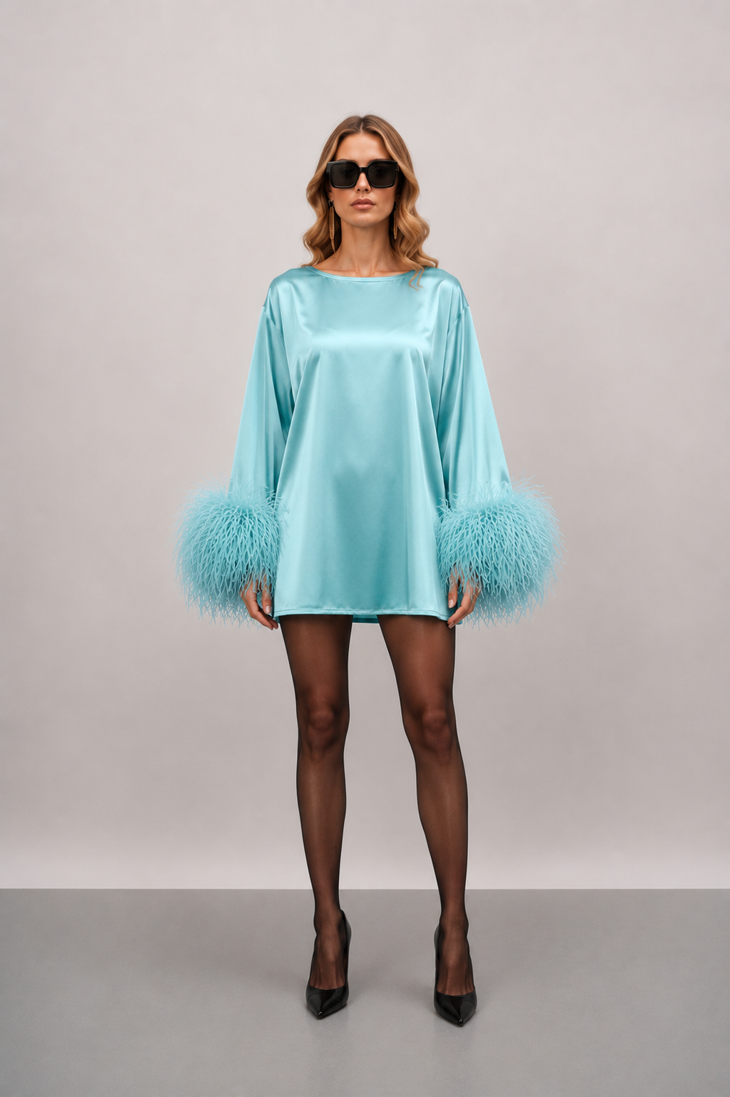 Sky Blue Mini Dahlia Dress