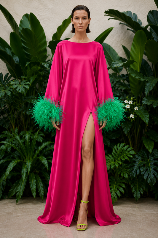 Pink and Green Island Dress