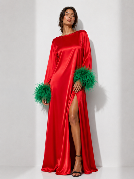 Red and Green Island Dress