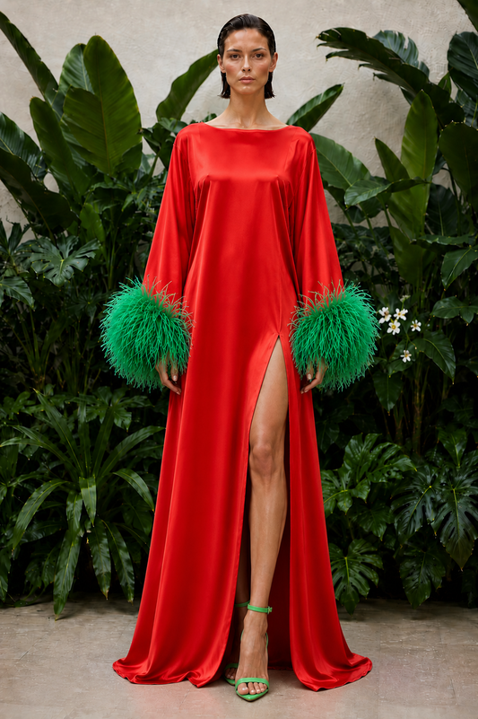 Red and Green Island Dress