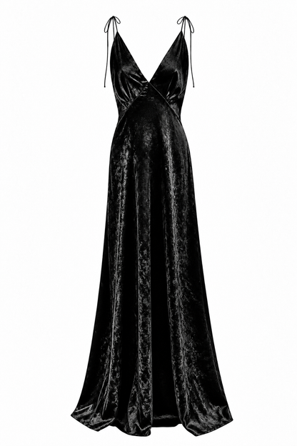 Flame Crushed Velvet Dress