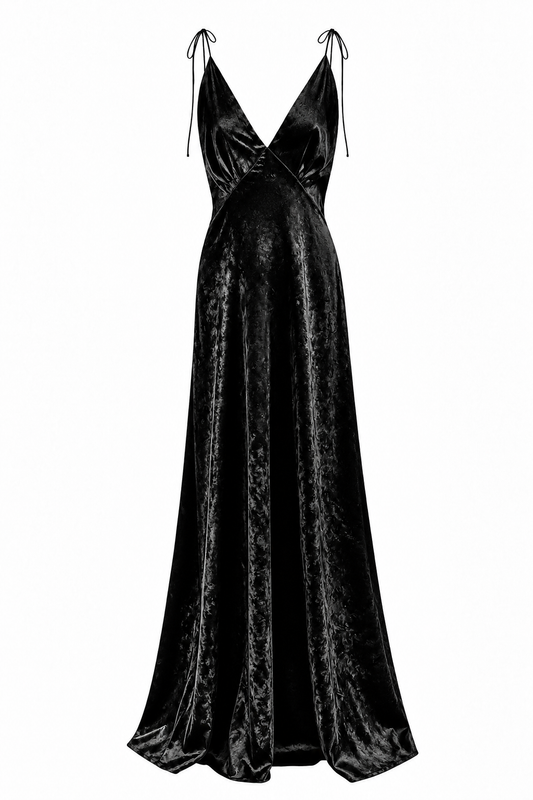 Flame Crushed Velvet Dress