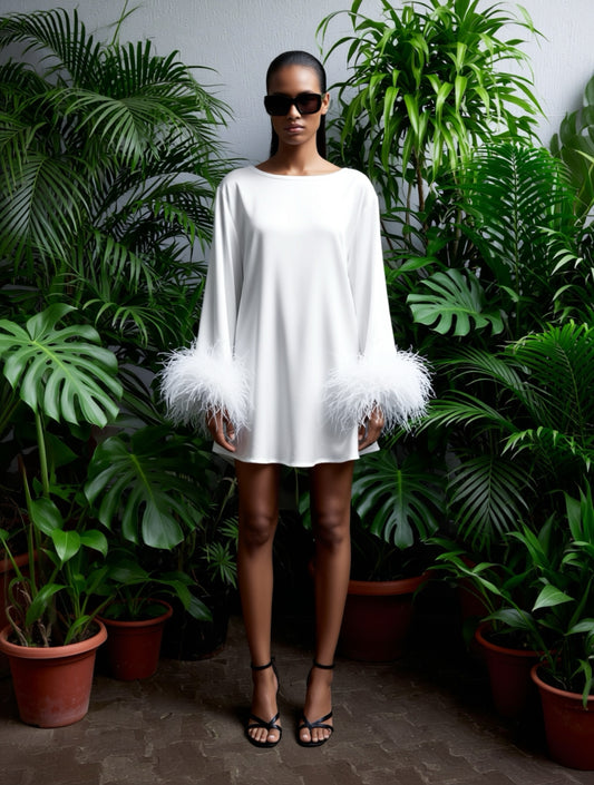 White Mini Dahlia Dress
