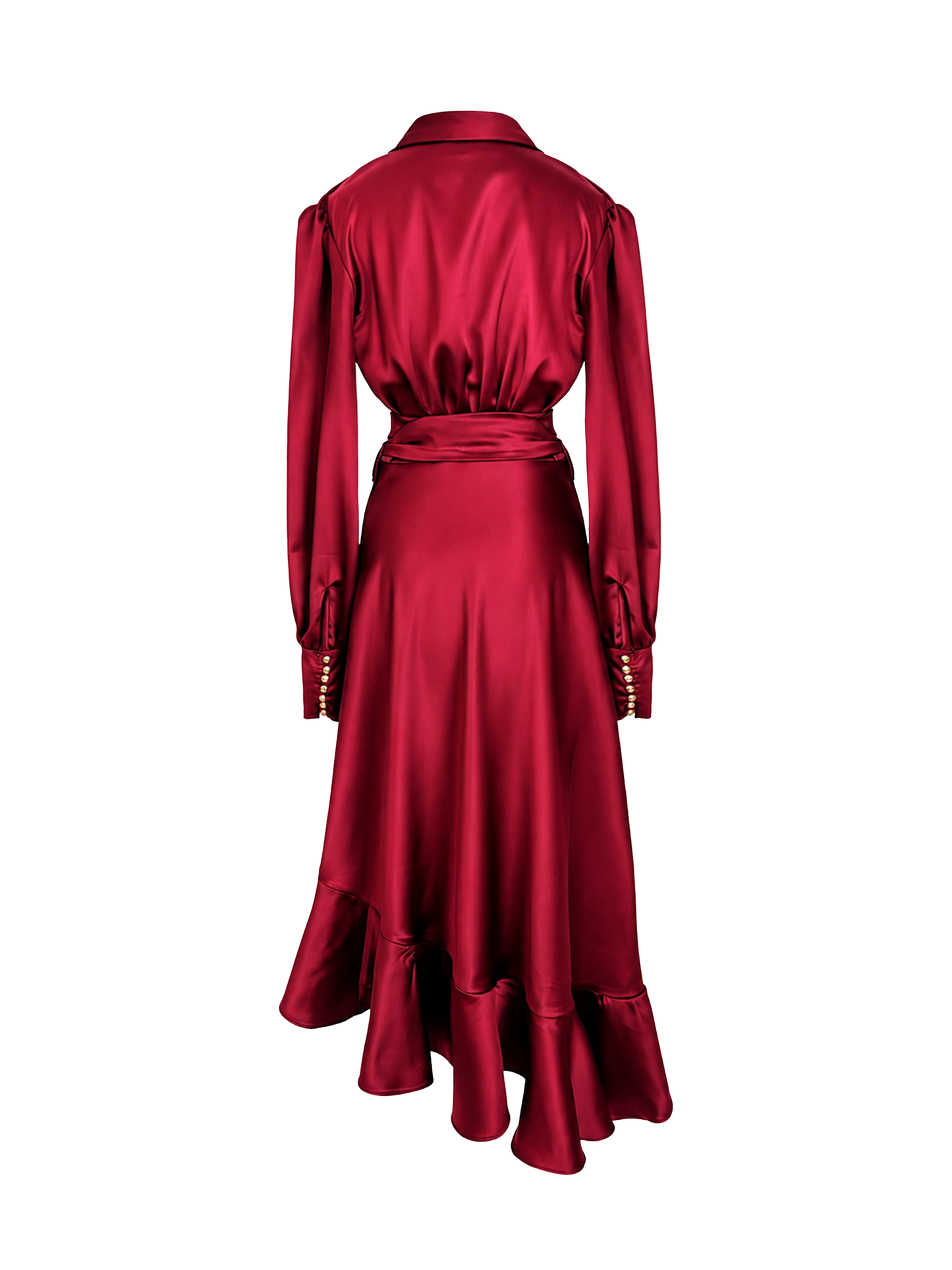 Burgundy Wrap Tulip Dress