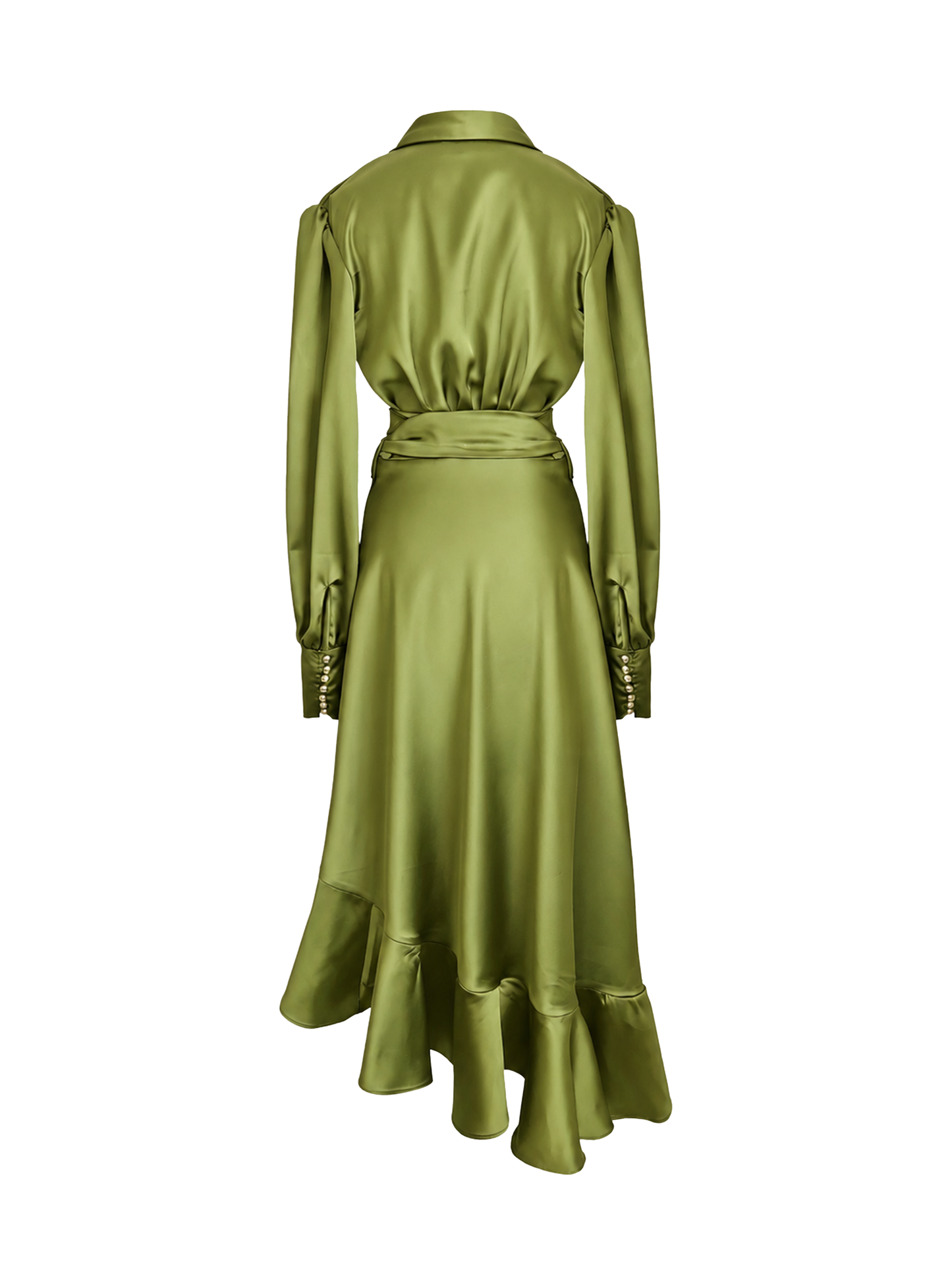 Olive Green Wrap Tulip Dress