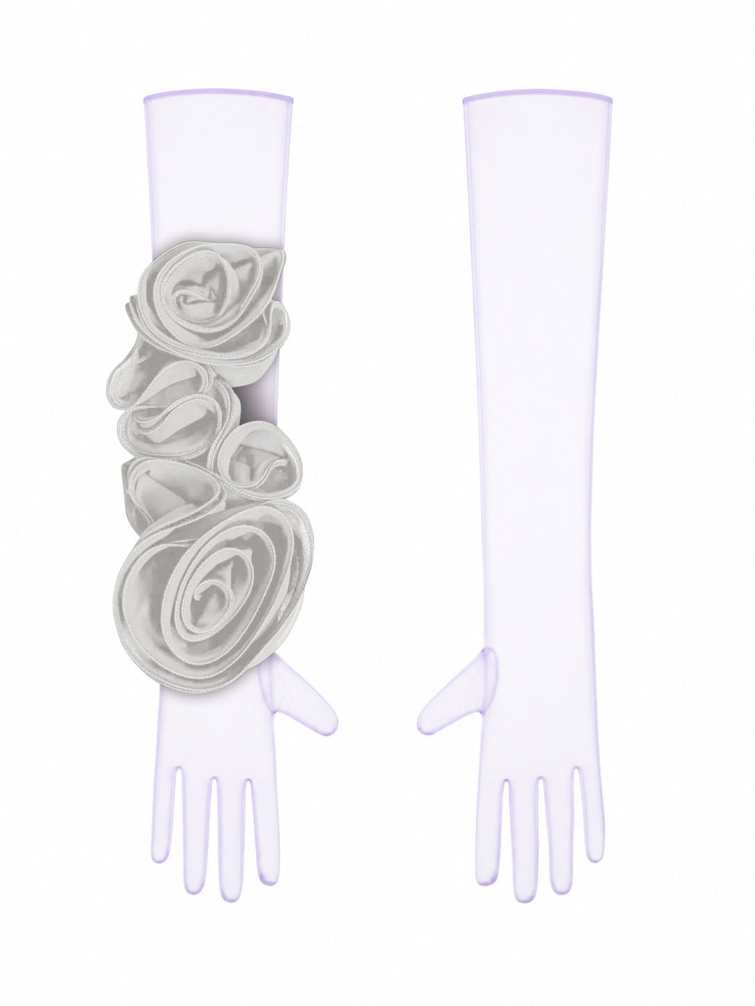 Lilac Gloves With White Flower