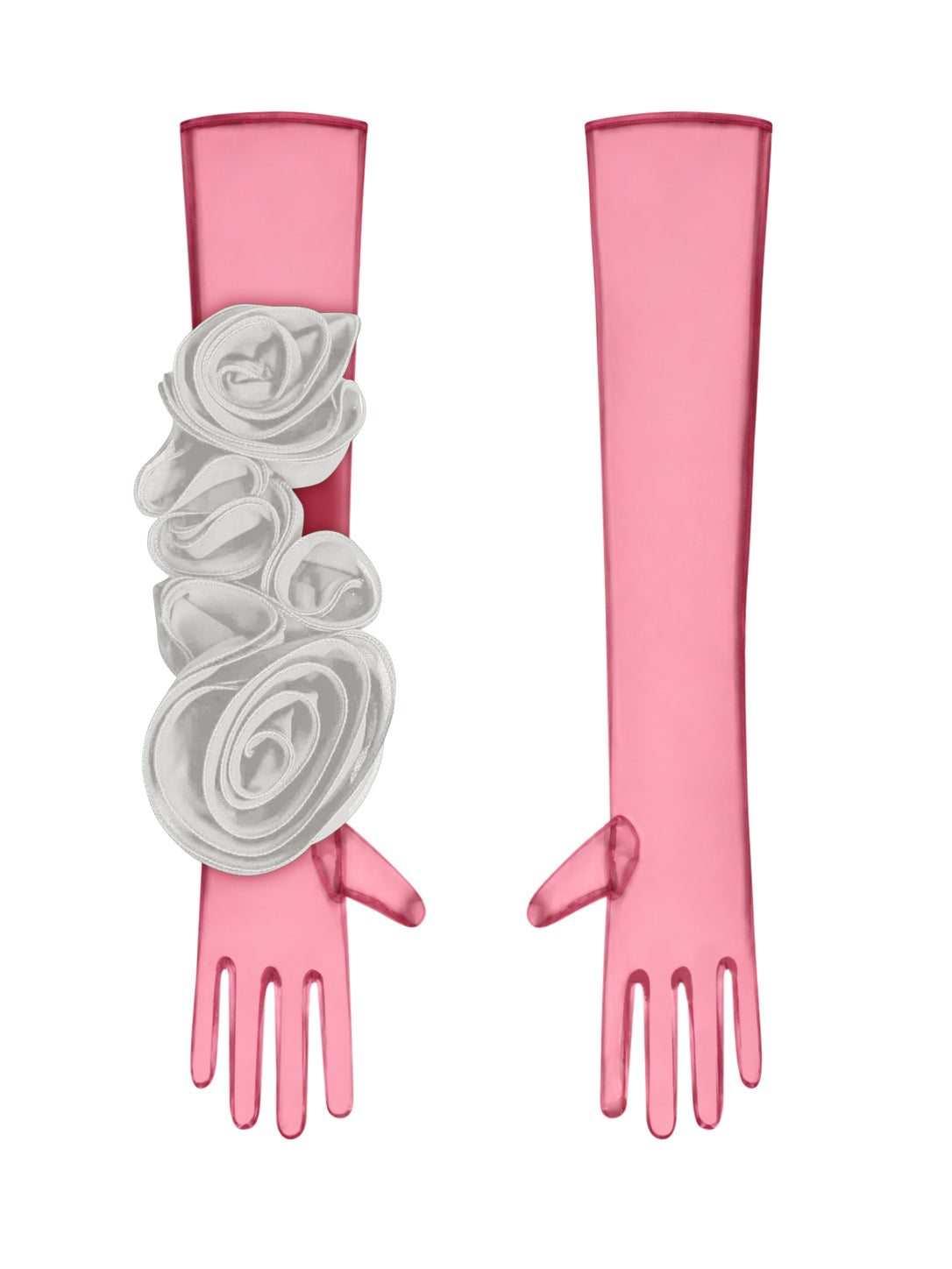 Red Gloves With White Flower