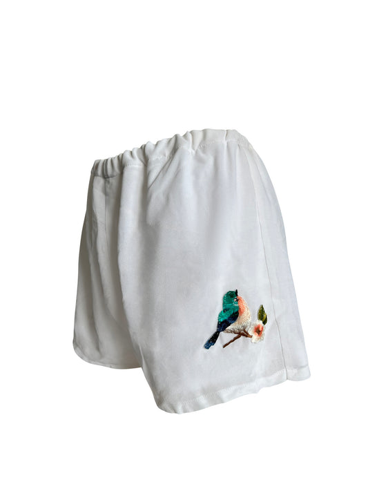 White Birdy Mini Summer Shorts