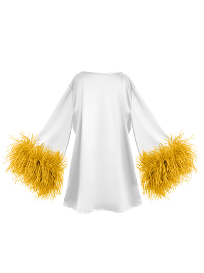 White And Yellow Mini Dahlia Dress
