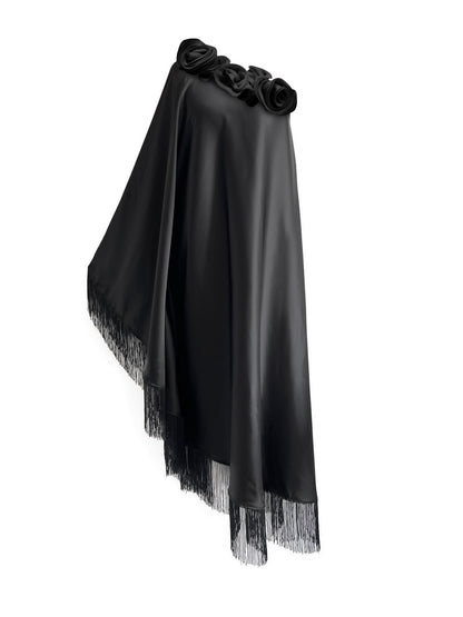 Lily Black Flowers Dress