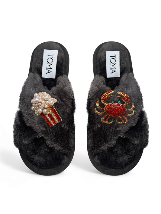 Popcorn & Crab Slippers