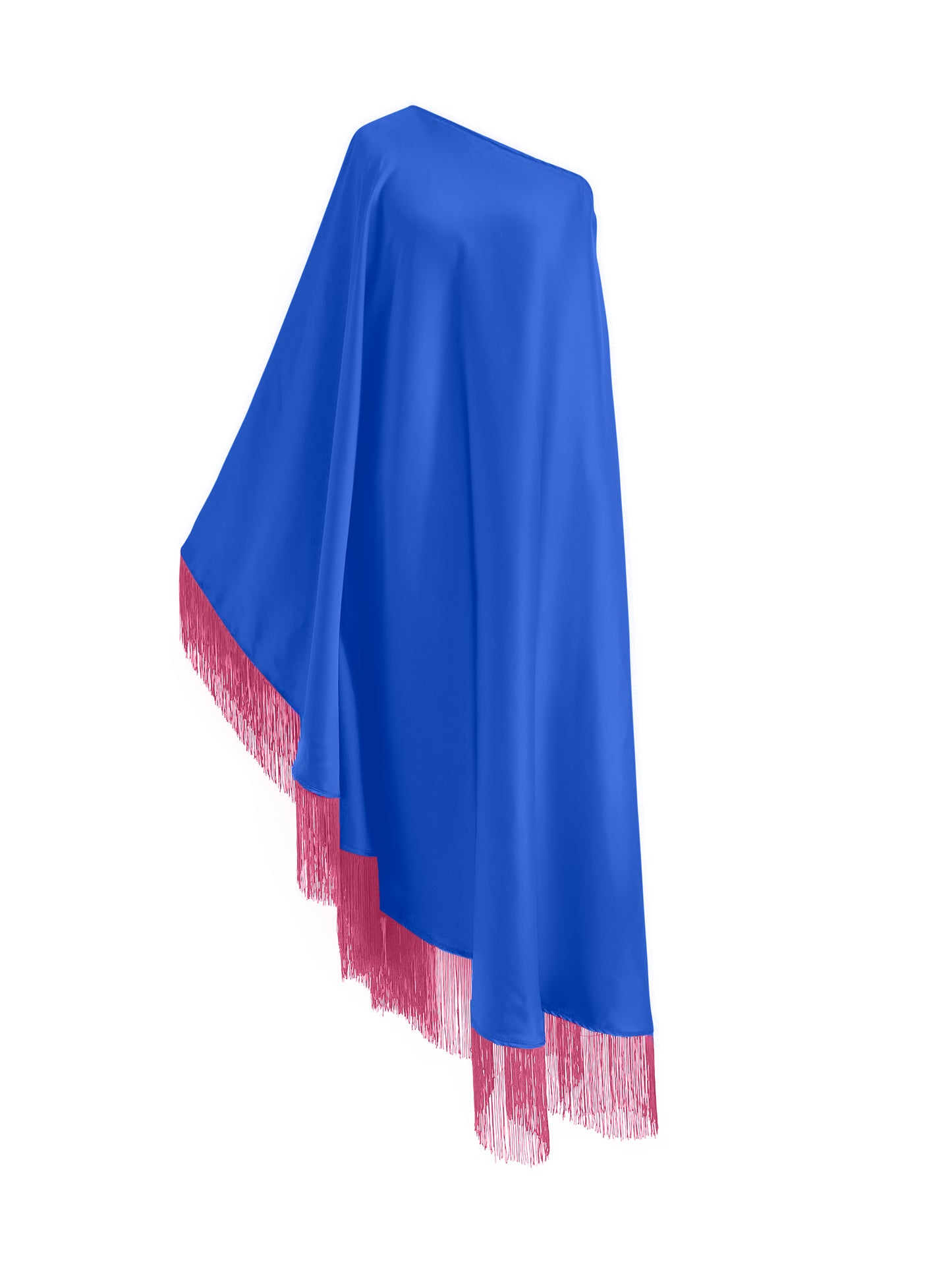 Off Shoulder Glam Pink Fringe Maxi Dress