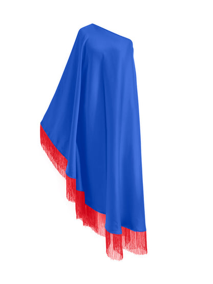 Off Shoulder Glam Red Fringe Maxi Dress