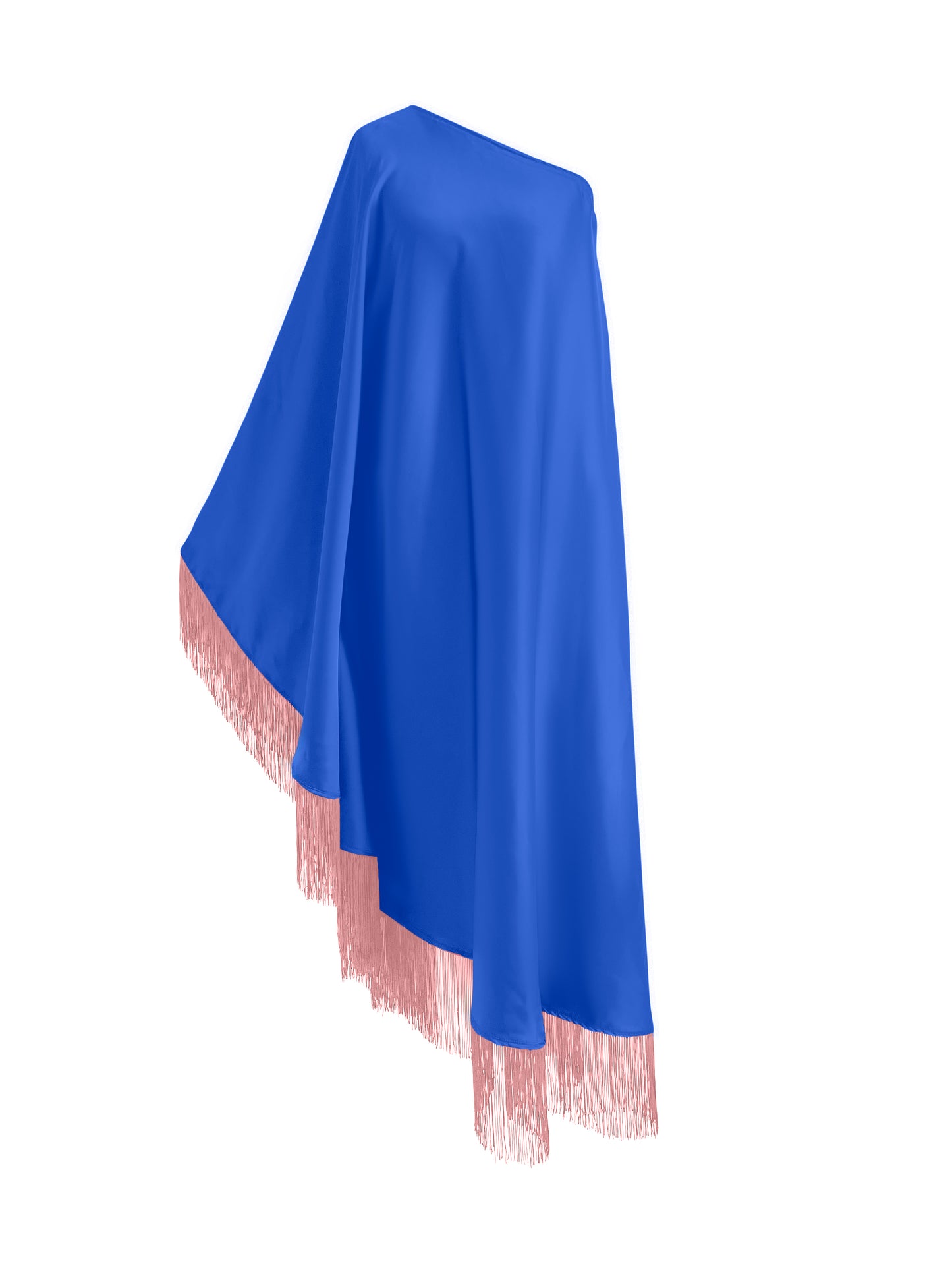 Off Shoulder Glam Dusky Pink Fringe Maxi Dress