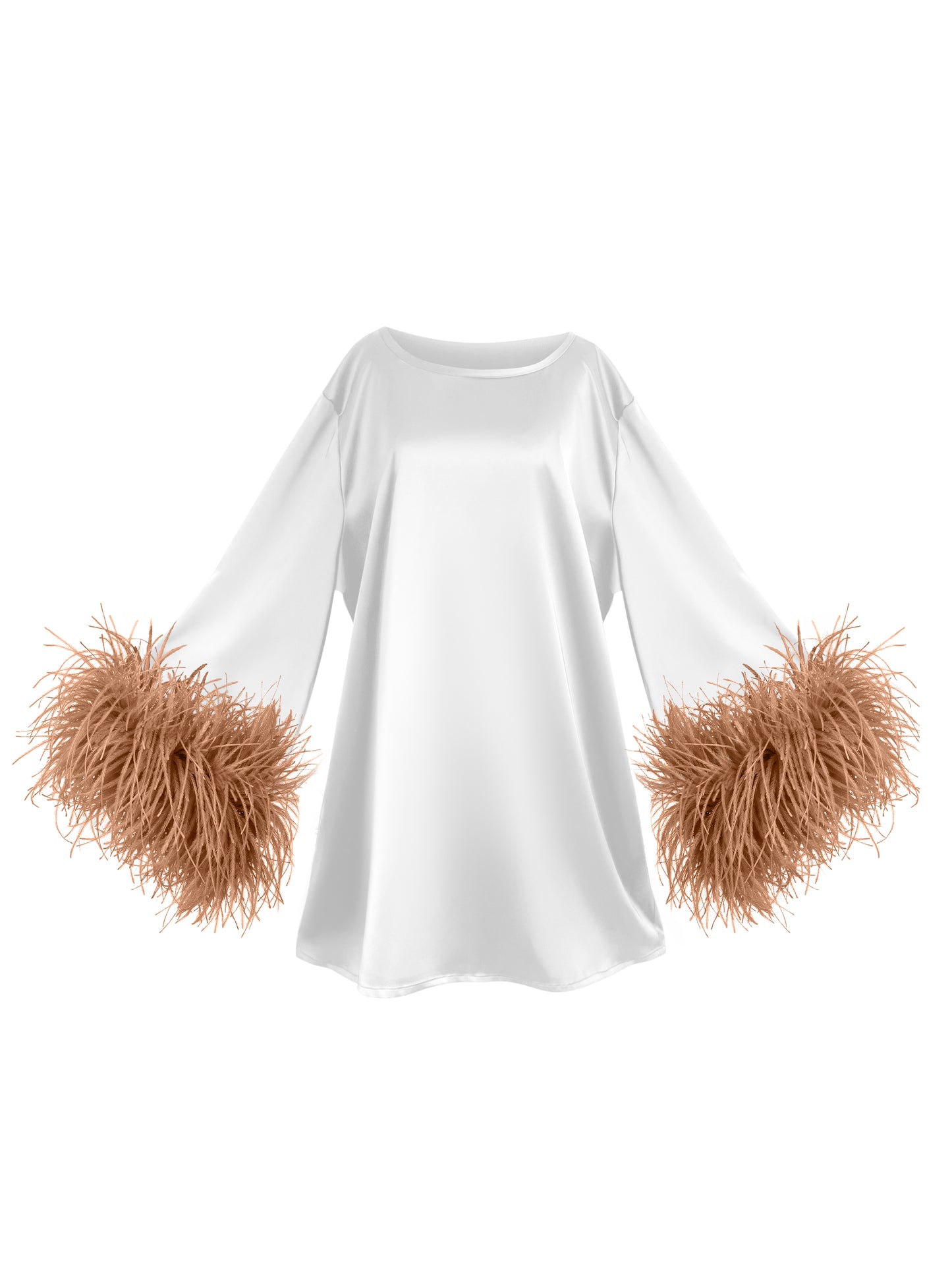 White And Brown Mini Dahlia Dress