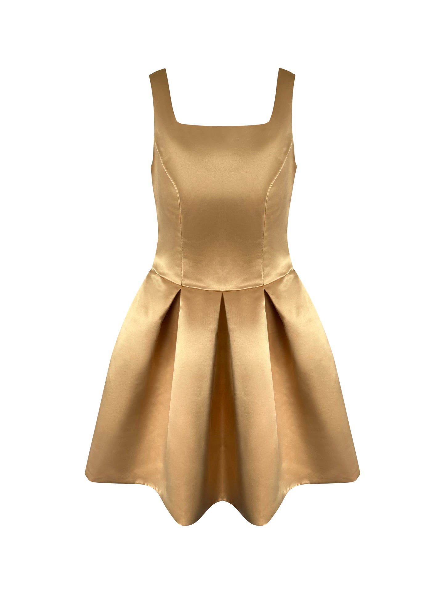 Princess Thin Straps Gold Dress