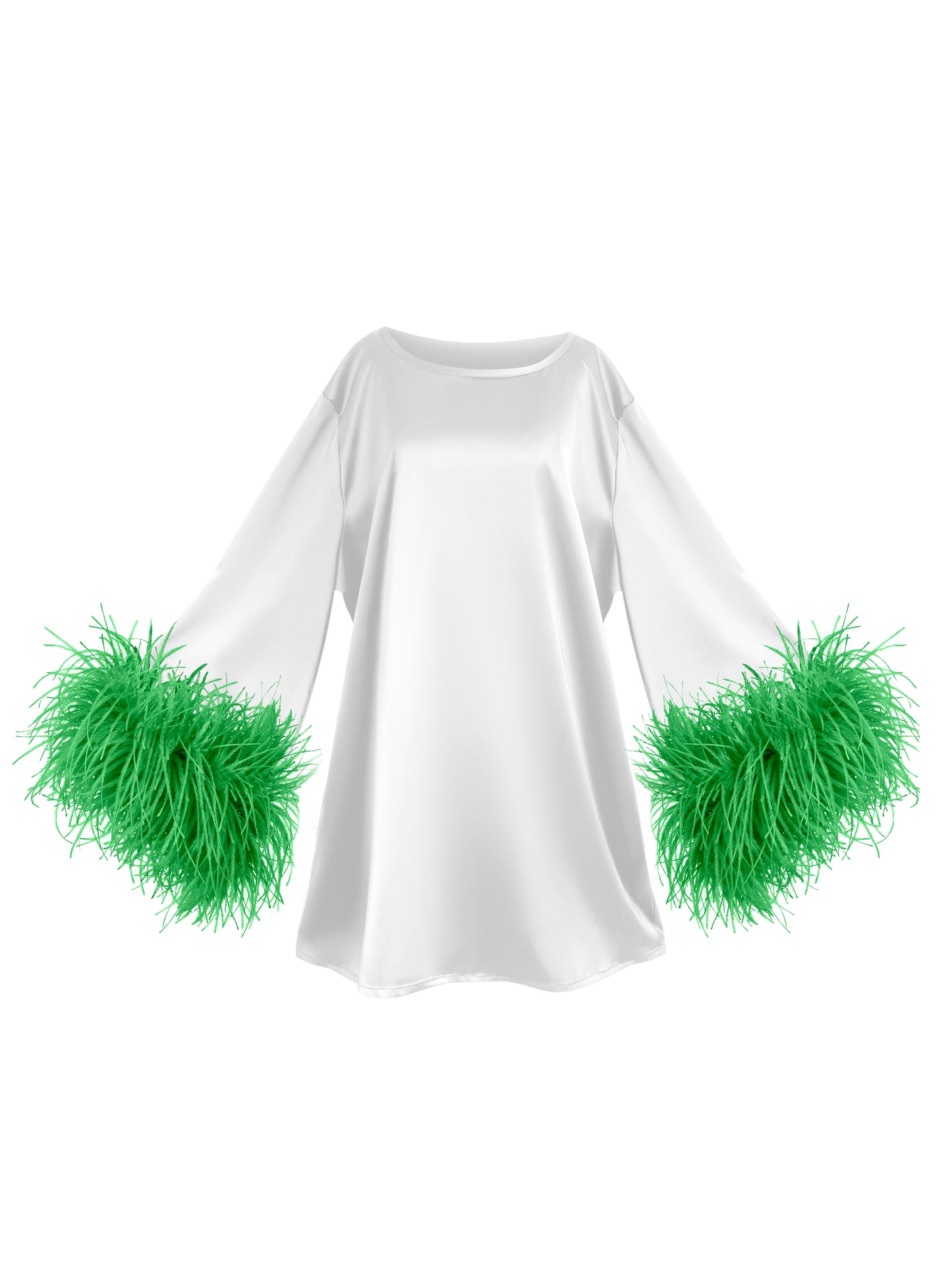 White And Green Mini Dahlia Dress