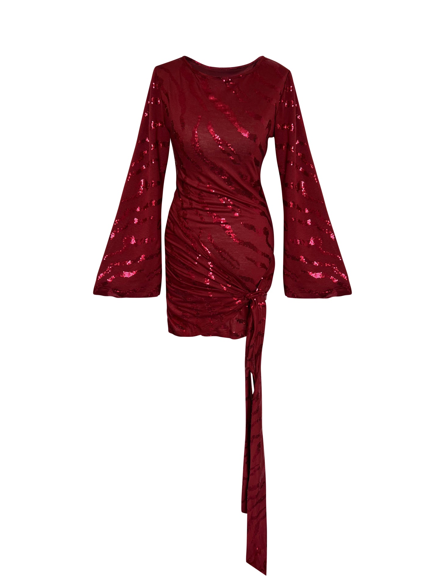 Mini Red Sequin Bodycon Party Night Out Dress
