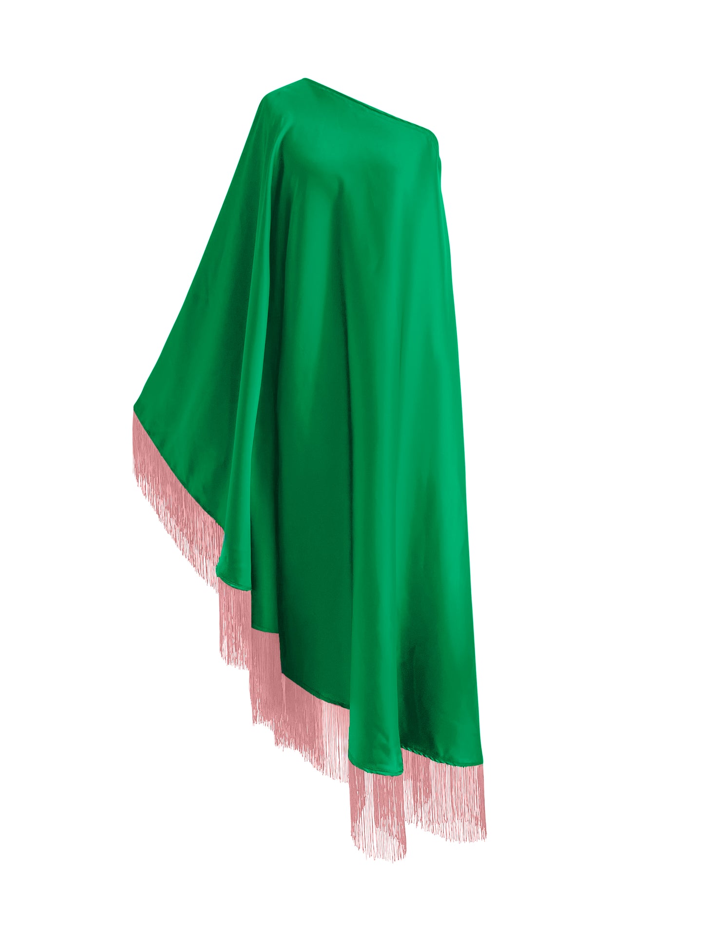 Off Shoulder Glam Dusky Pink Fringe Maxi Dress