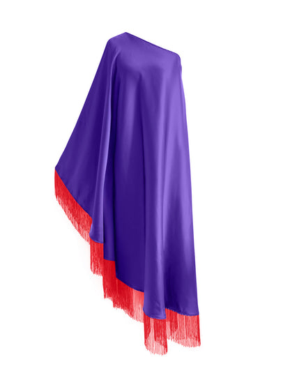 Off Shoulder Glam Red Fringe Maxi Dress