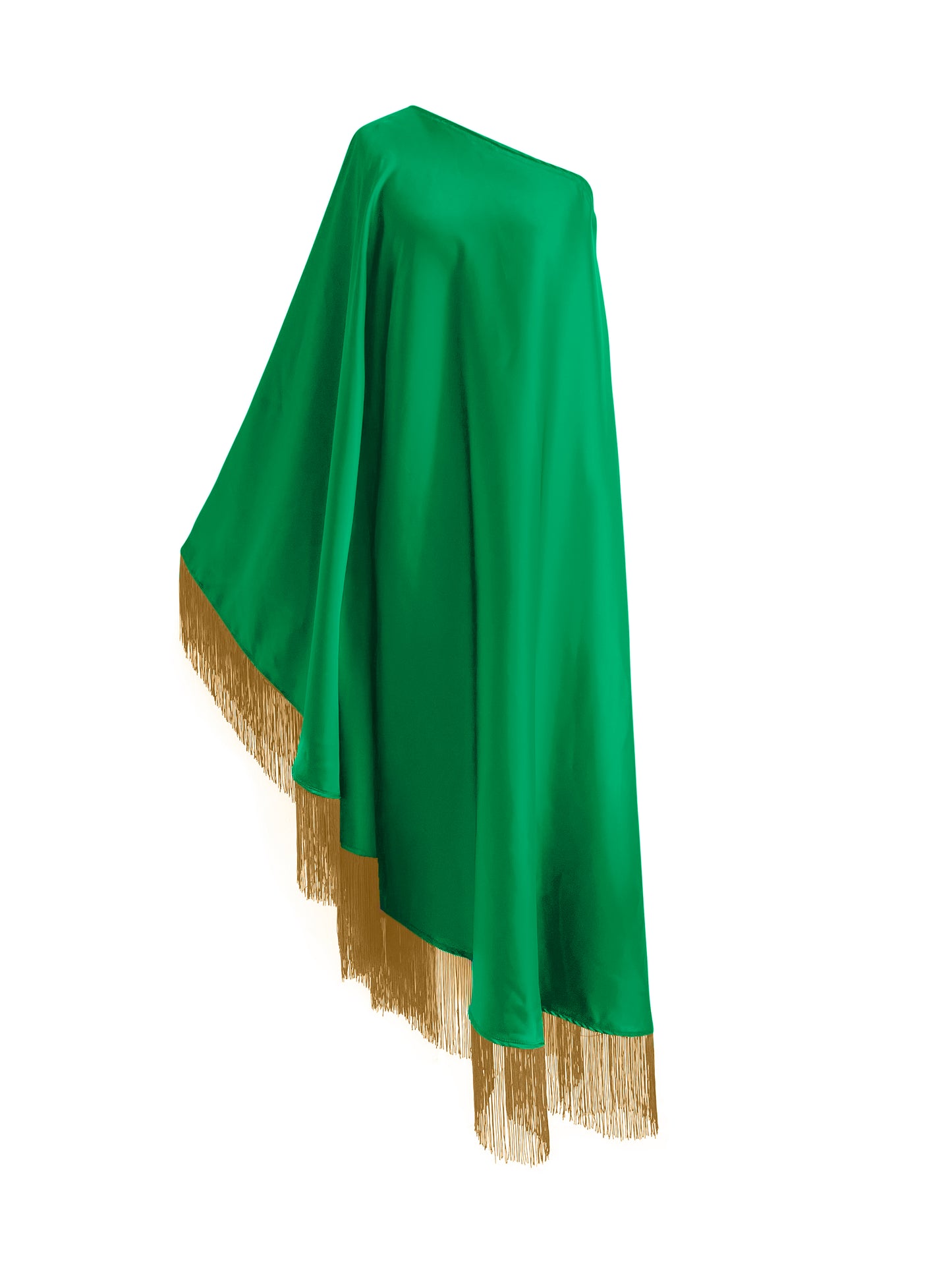 Off Shoulder Glam Neon Yellow Fringe Maxi Dress