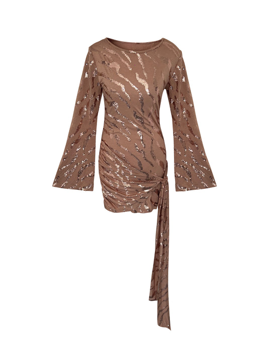 Mini Gold Sequin Bodycon Party Night Out Dress