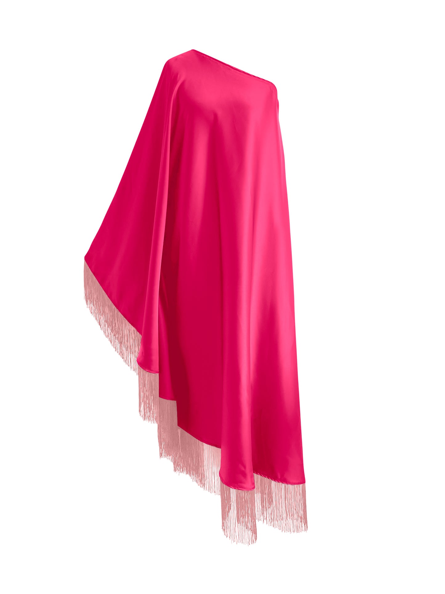 Off Shoulder Glam Dusky Pink Fringe Maxi Dress