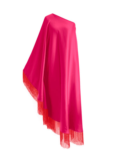 Off Shoulder Glam Red Fringe Maxi Dress