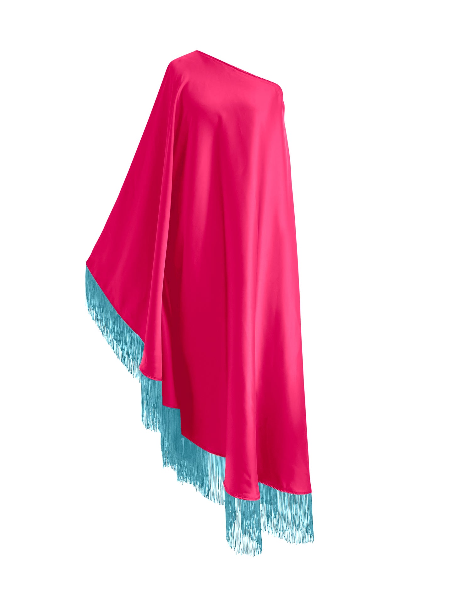 Off Shoulder Glam Baby Blue Fringe Maxi Dress