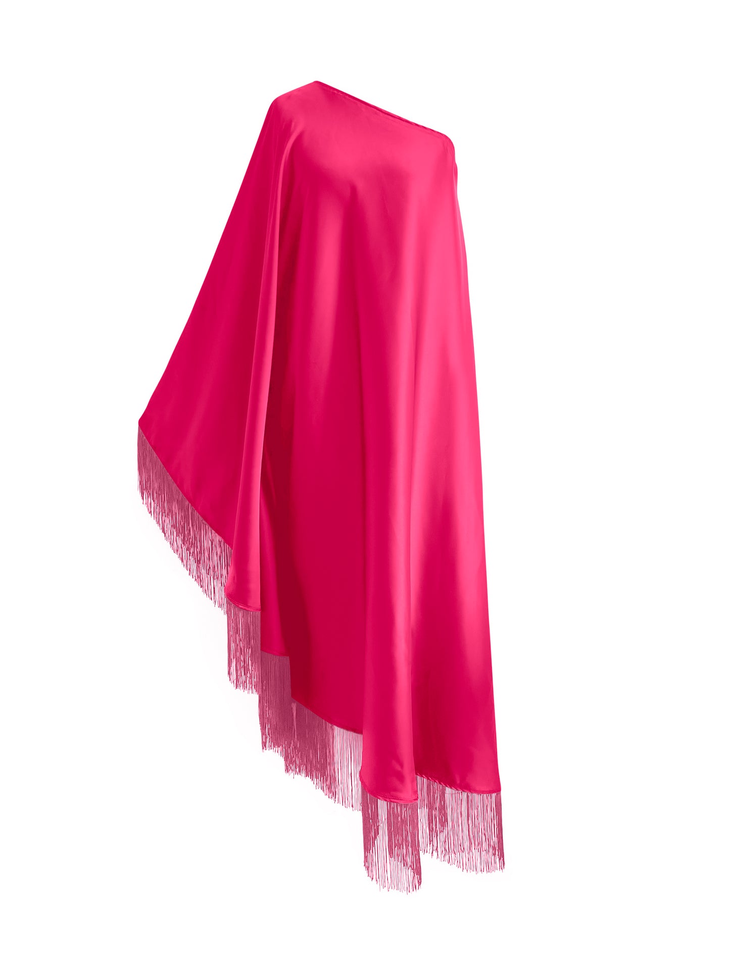 Off Shoulder Glam Pink Fringe Maxi Dress