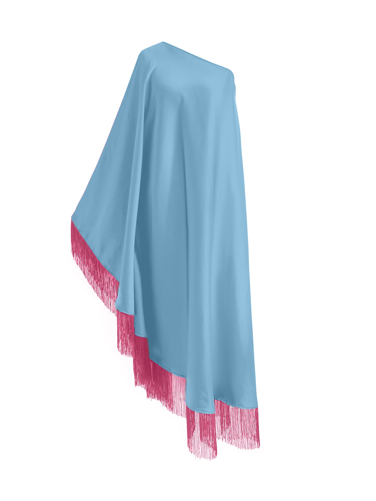 Off Shoulder Glam Pink Fringe Maxi Dress