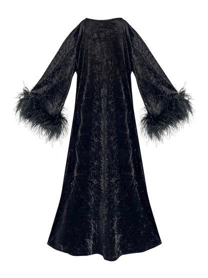 Jess Maxi Black Velvet Party Dress