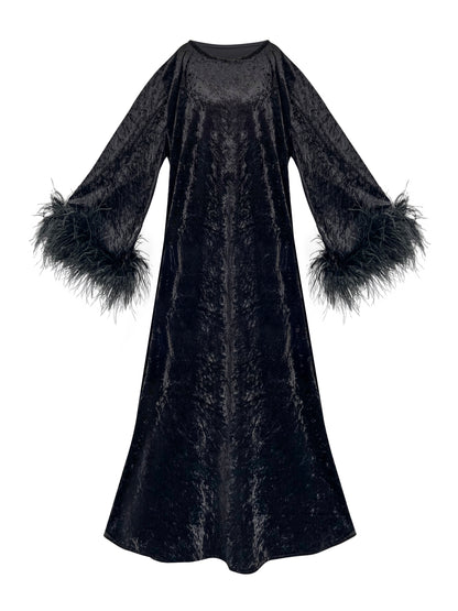 Jess Maxi Black Velvet Party Dress